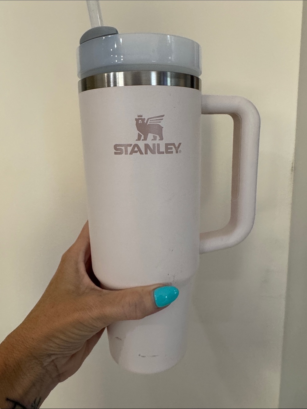 Stanley Light Pink Insulated Travel Mug with Handle